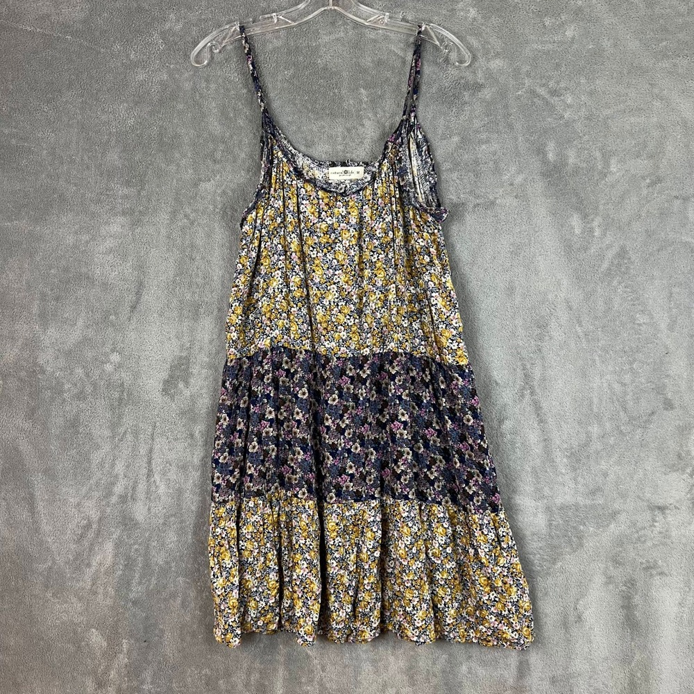 Natural Life Tiered Mini Dress Womens‎ M Sundress Ditsy Floral Boho